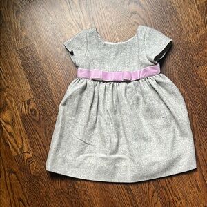 Baby CZ Gray Kids Dress with Pink Bow